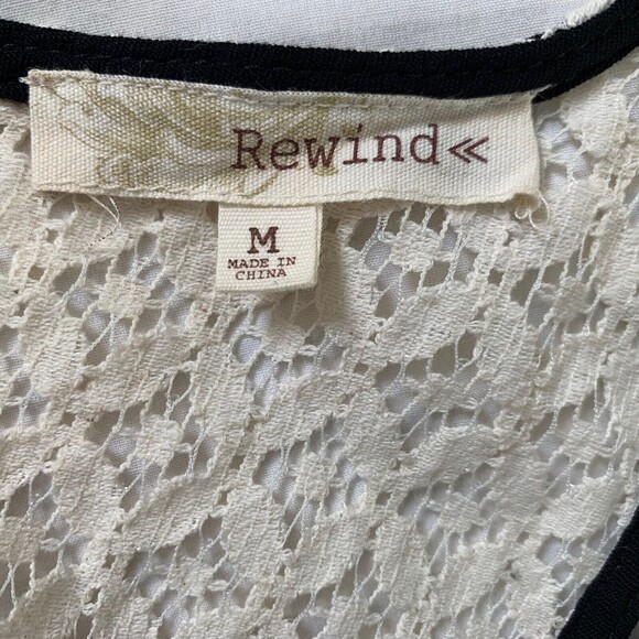 Rewind Knit Shift Dress Women M Knee Length Crepe With Lace Bodice - Picture 8 of 9